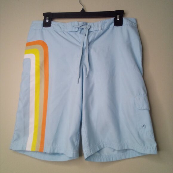 Roxy Board Shorts Women Juniors 1 Spell Out Pocket Swim Surf Blue - Picture 1 of 16